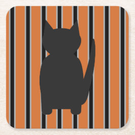 Spaß und Extravagante Halloween Schwarze Silhouett Rechteckiger Pappuntersetzer