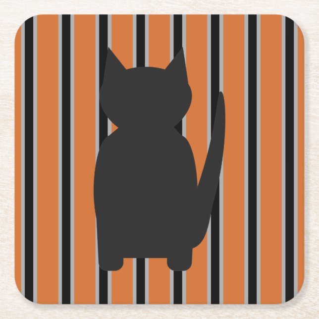 Spaß und Extravagante Halloween Schwarze Silhouett Rechteckiger Pappuntersetzer (Vorderseite)
