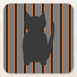 Spaß und Extravagante Halloween Schwarze Silhouett Rechteckiger Pappuntersetzer