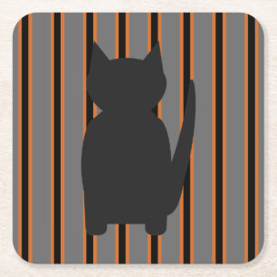 Spaß und Extravagante Halloween Schwarze Silhouett Rechteckiger Pappuntersetzer