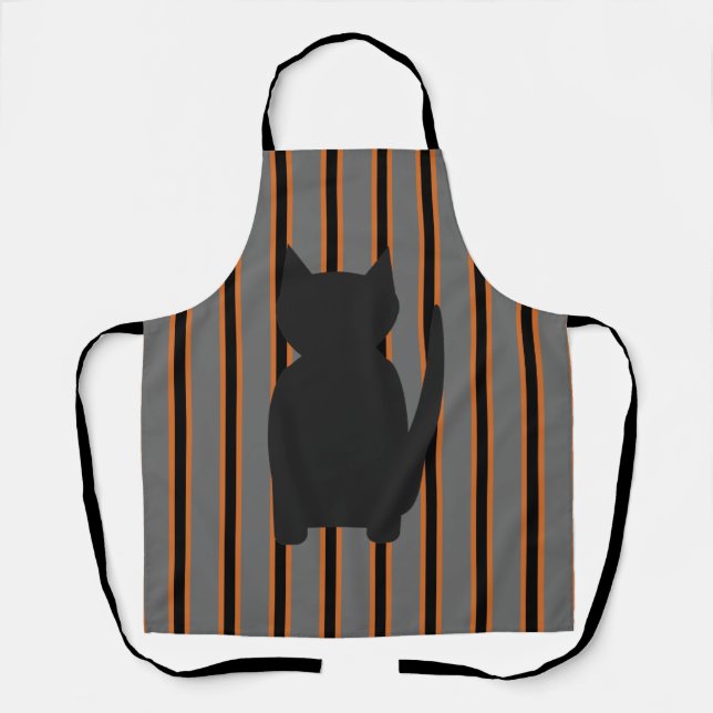 Spaß und Extravagante Halloween Schwarze Silhouett Schürze (Vorderseite)