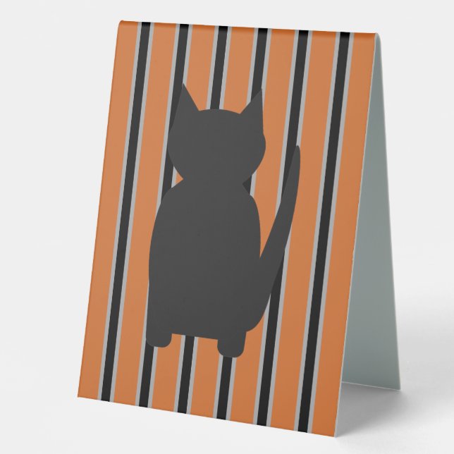 Spaß und Extravagante Halloween Schwarze Silhouett Tischaufsteller (Vorderseite)