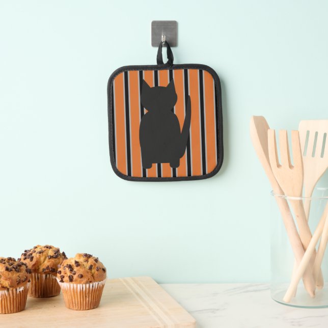 Spaß und Extravagante Halloween Schwarze Silhouett Topflappen (Insitu (Hängend))