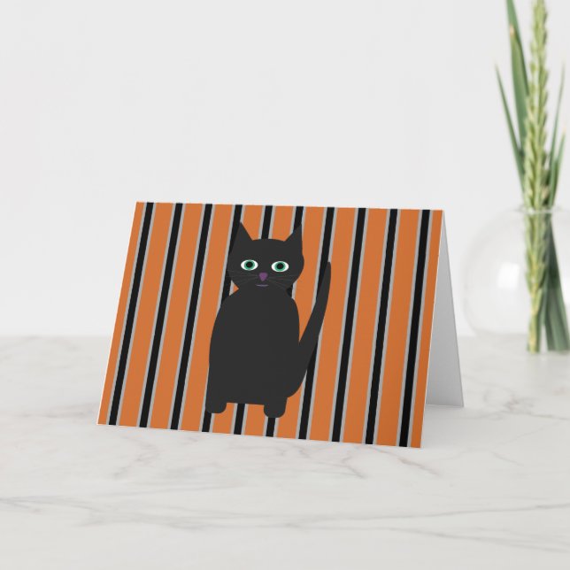 Spaß und Extravagante Halloween-Schwarzkatzen Einladung (Vorderseite)