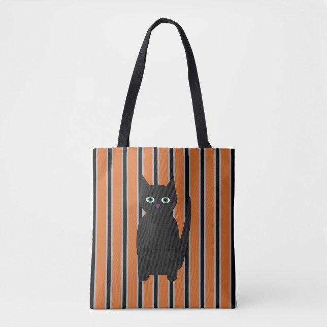 Spaß und Extravagante Halloween-Schwarzkatzen Tasche (Vorderseite)