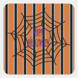 Spaß und Extravagante Halloween-Spinnwache Quadratischer Aufkleber