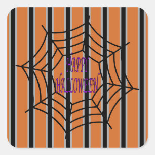 Spaß und Extravagante Halloween-Spinnwache Quadratischer Aufkleber