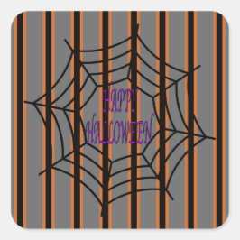 Spaß und Extravagante Halloween-Spinnwache Quadratischer Aufkleber