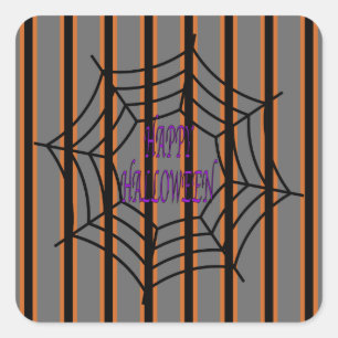 Spaß und Extravagante Halloween-Spinnwache Quadratischer Aufkleber