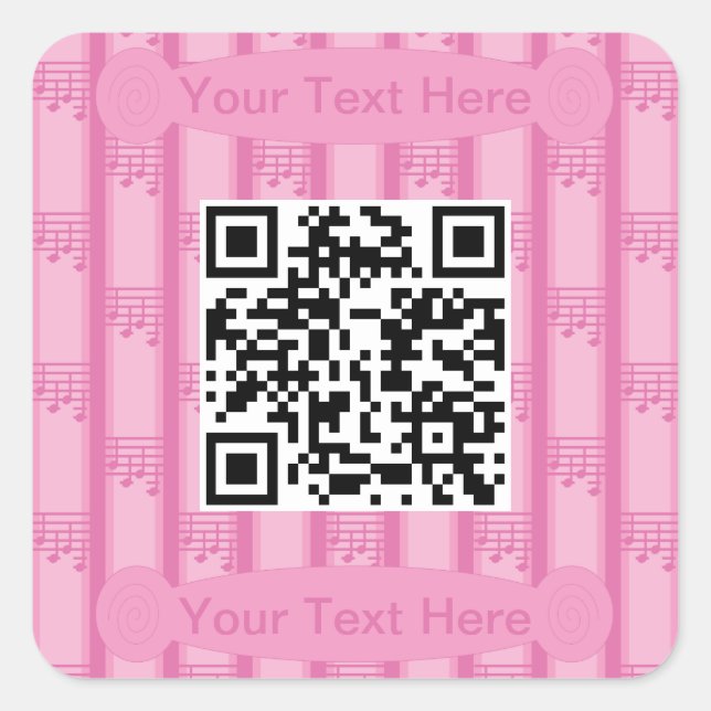 Spaß und Extravagante Musiknoten QR-Code Quadratischer Aufkleber (Vorderseite)