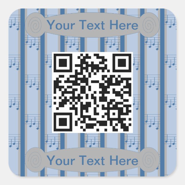 Spaß und Extravagante Musiknoten QR-Code Quadratischer Aufkleber (Vorderseite)