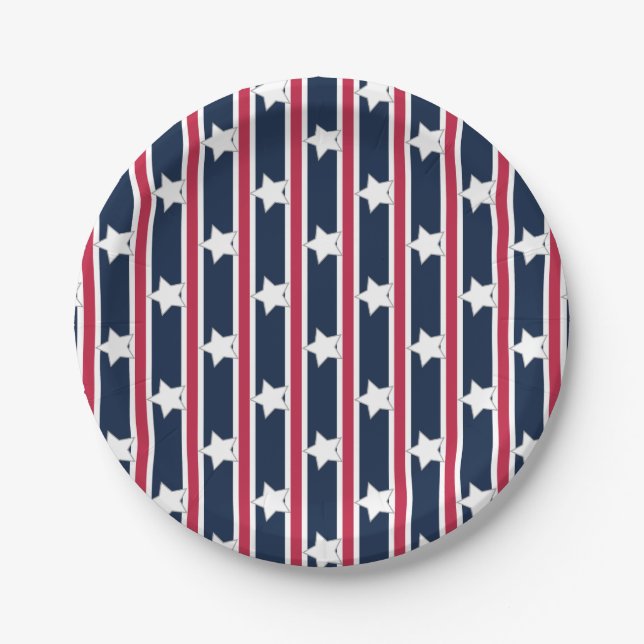 Spaß und Extravagante Patriotische US Flagge Pappteller (Vorderseite)