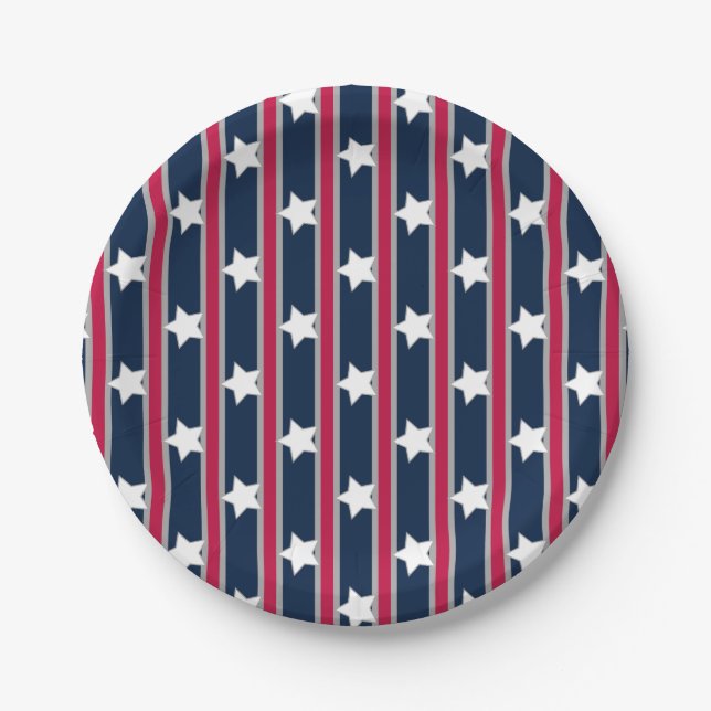 Spaß und Extravagante Patriotische US Flagge Pappteller (Vorderseite)