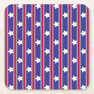 Spaß und Extravagante Patriotische US Flagge Rechteckiger Pappuntersetzer