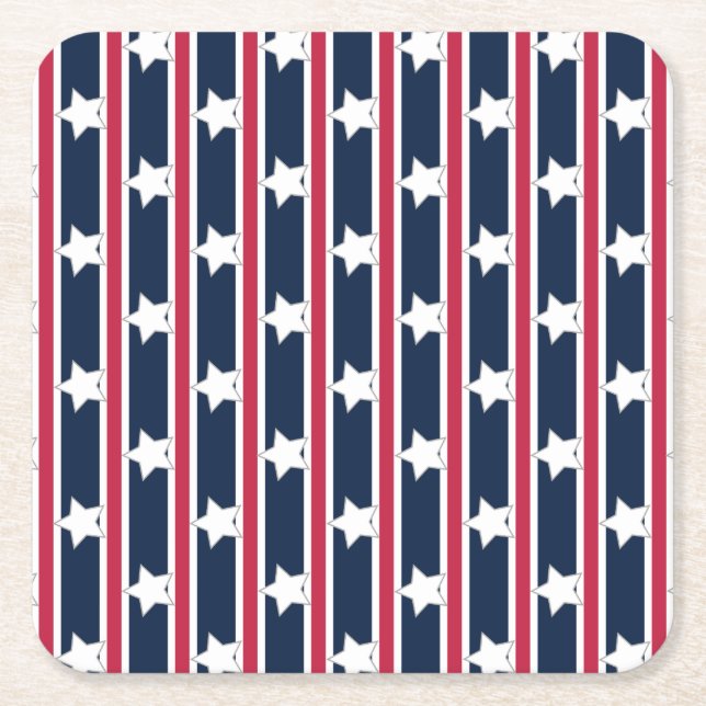 Spaß und Extravagante Patriotische US Flagge Rechteckiger Pappuntersetzer (Vorderseite)