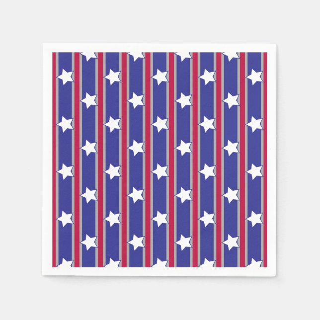 Spaß und Extravagante Patriotische US Flagge Serviette (Vorderseite)