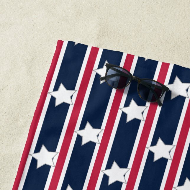 Spaß und Extravagante Patriotische US Flagge Strandtuch (Beispiel)