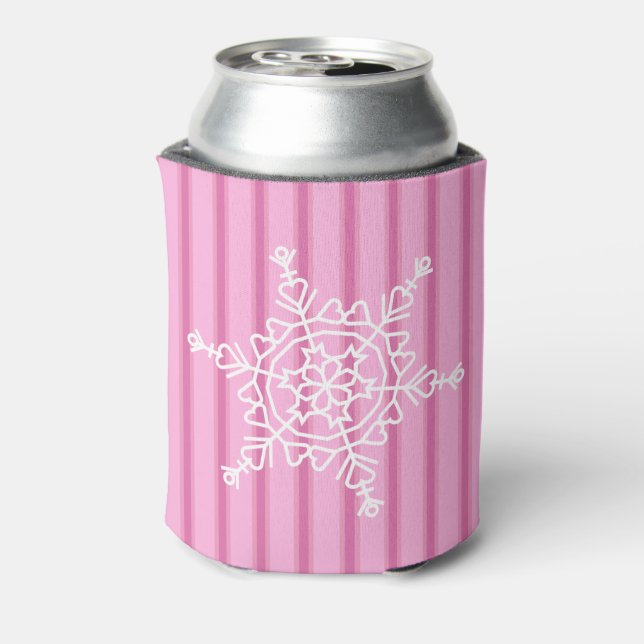 Spaß und Extravagante rosa Schneeflocke Dosenkühler (Kanne Rückseite)
