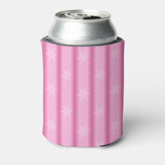 Spaß und Extravagante rosa Schneeflocke Dosenkühler (Kanne Rückseite)