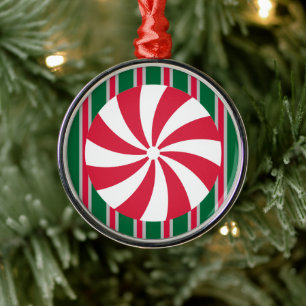 Spaß und Extravagante Weihnachten Pfefferminzbonbo Ornament Aus Metall