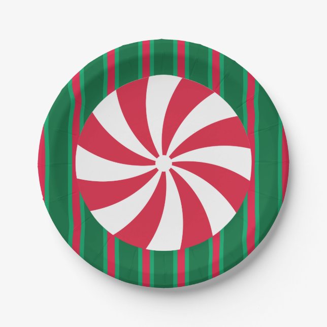 Spaß und Extravagante Weihnachten Pfefferminzbonbo Pappteller (Vorderseite)