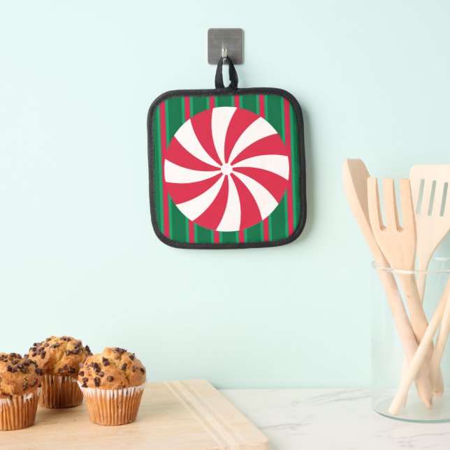 Spaß und Extravagante Weihnachten Pfefferminzbonbo Topflappen (Insitu (Hängend))