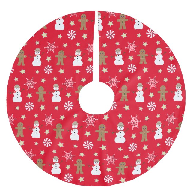 Spaß und Extravagante Weihnachten Polyester Weihnachtsbaumdecke (Vorderseite)