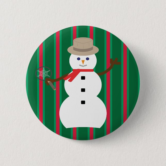 Spaß und Extravagante Weihnachten Snowman Detectiv Button (Vorderseite)