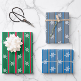 Spaß und Extravagante Weihnachtsschneeflocke Geschenkpapier Set