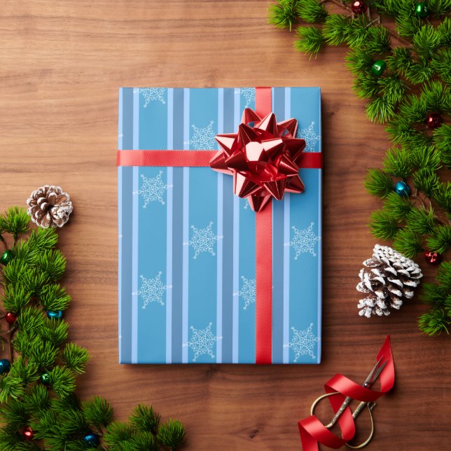 Spaß und Extravaganter Blaue Schneeflocke Geschenkpapier (Feiertagsgeschenk)