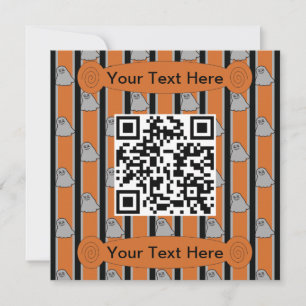 Spaß und Extravaganter Halloween Ghost QR Code Einladung
