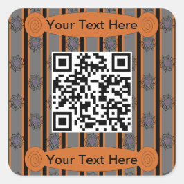 Spaß und Extravaganter Halloween Spider Web QR Cod Quadratischer Aufkleber