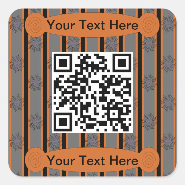 Spaß und Extravaganter Halloween Spider Web QR Cod Quadratischer Aufkleber (Vorderseite)