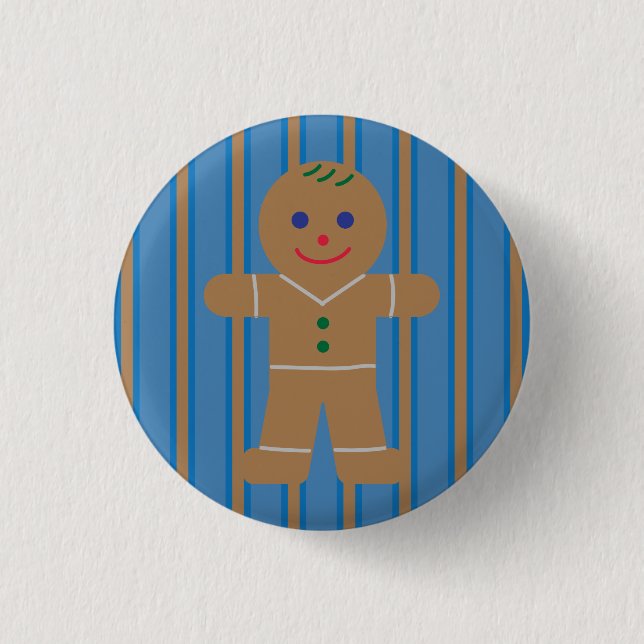 Spaß und Extravaganter Lebkuchenmann Button (Vorderseite)