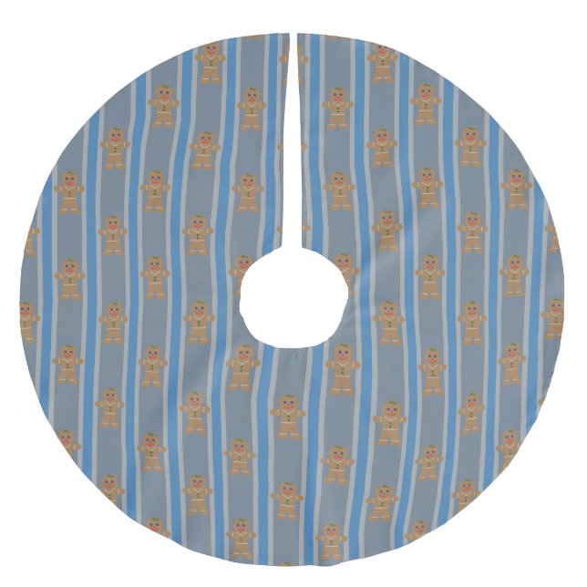 Spaß und Extravaganter Lebkuchenmann Polyester Weihnachtsbaumdecke (Vorderseite)