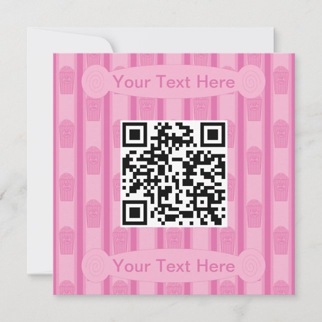 Spaß und Extravaganter Popcorn QR-Code Einladung (Vorderseite)