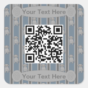 Spaß und Extravaganter QR-Code für Welpen Quadratischer Aufkleber