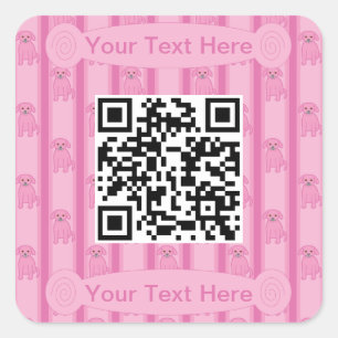 Spaß und Extravaganter QR-Code für Welpen Quadratischer Aufkleber