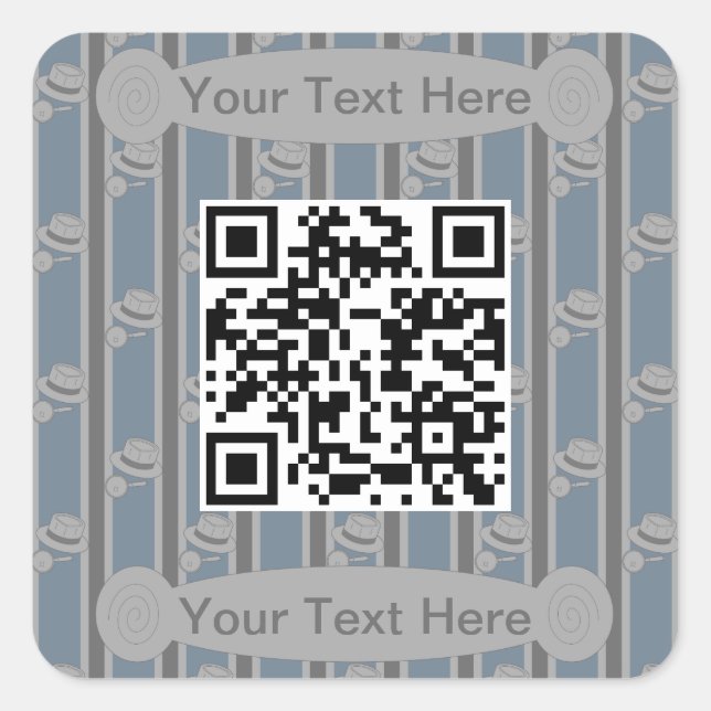Spaß und Extravaganter QR-Code Quadratischer Aufkleber (Vorderseite)