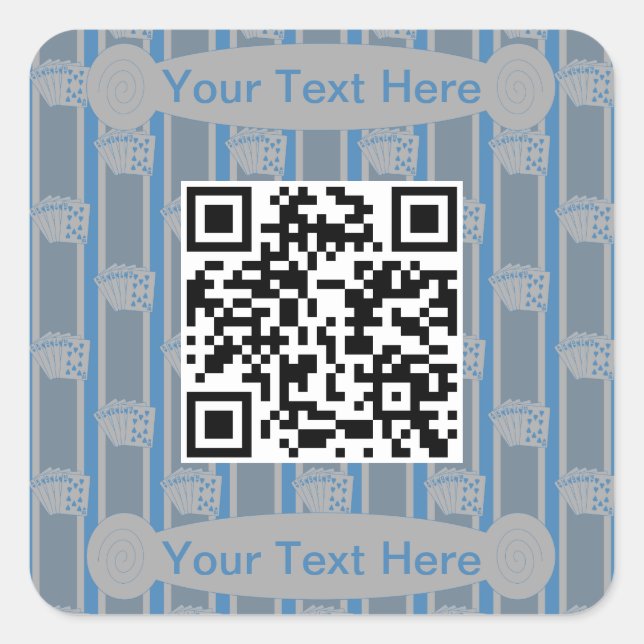 Spaß und Extravaganter Royal Flush QR Code Quadratischer Aufkleber (Vorderseite)