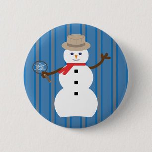Spaß und Extravaganter Schneemann Detektiv Button