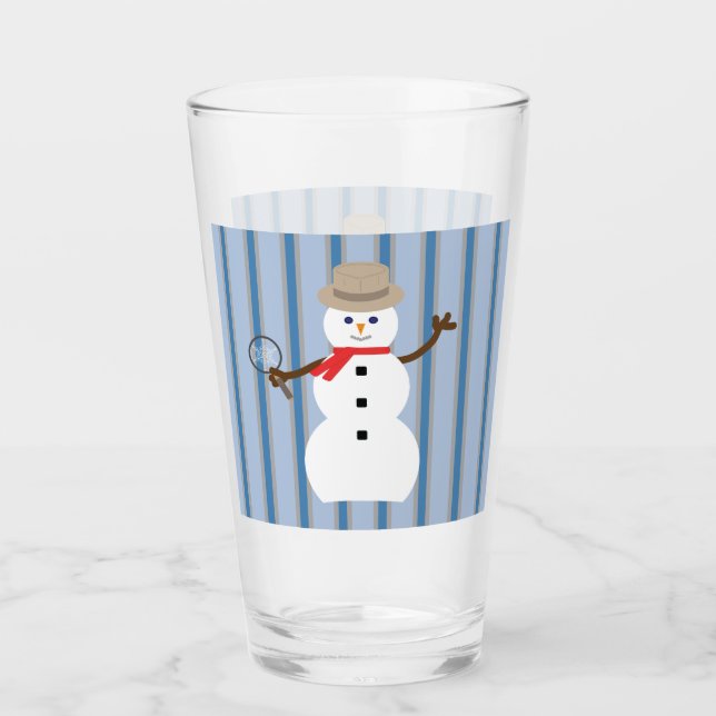Spaß und Extravaganter Schneemann Detektiv Glas (Vorderseite)