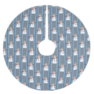 Spaß und Extravaganter Schneemann Detektiv Polyester Weihnachtsbaumdecke
