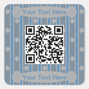 Spaß und Extravaganter Star QR Code Quadratischer Aufkleber