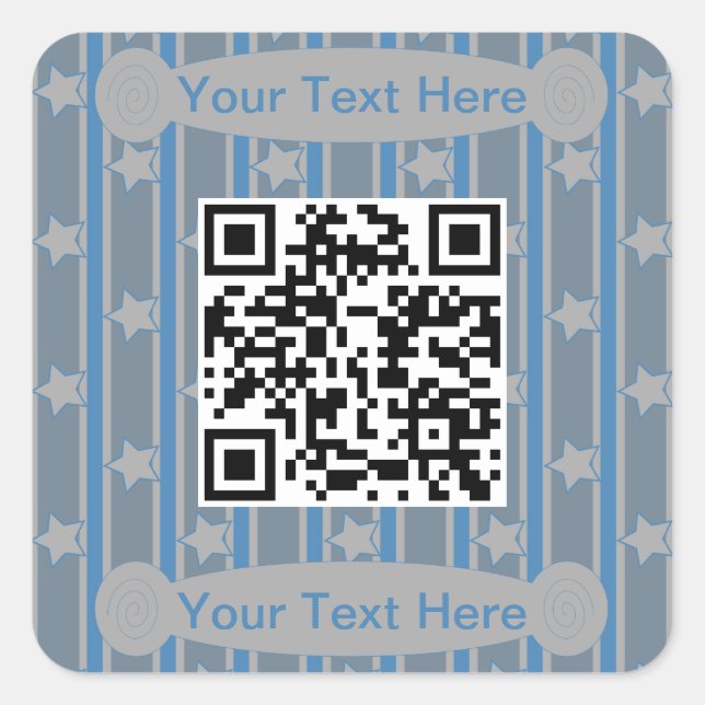 Spaß und Extravaganter Star QR Code Quadratischer Aufkleber (Vorderseite)