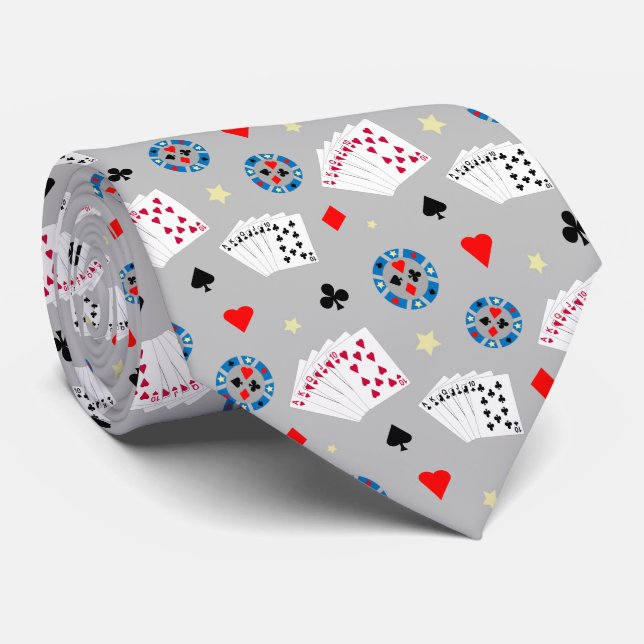 Spaß und Extravaganter Vegas-Poker Krawatte (Gerollt)