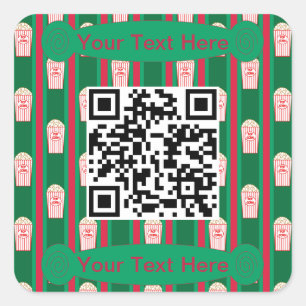 Spaß und Extravaganter Weihnachtskorn QR-Code Quadratischer Aufkleber