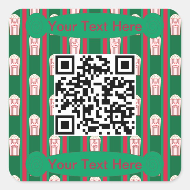 Spaß und Extravaganter Weihnachtskorn QR-Code Quadratischer Aufkleber (Vorderseite)