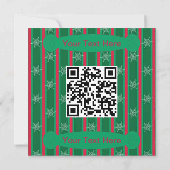 Spaß und Extravaganter Weihnachtsschneeflocken QR- Einladung (Vorderseite)