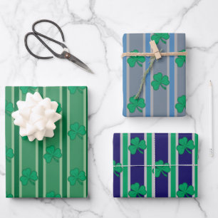 Spaß und Extravagantes Kleeblatt Geschenkpapier Set